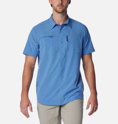 Columbia Shirts | Columbia Button Down Short Sleeve Fishing Shirt XLT | Color: Blue/White | Size: XLT | Pm-30487493's Closet