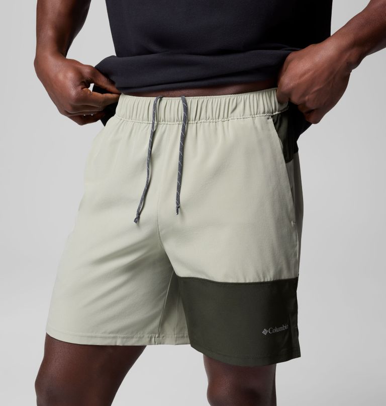 Men's Columbia Hike Colour Block Hiking Shorts, Color: Safari, Greenscape, image 5