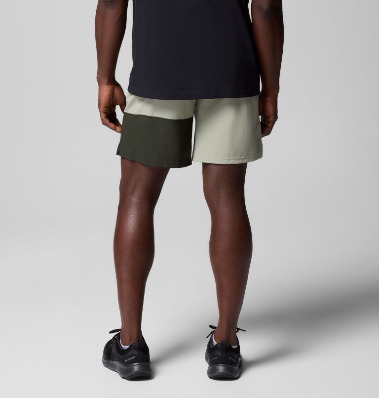 Men's Columbia Hike Colour Block Hiking Shorts, Color: Safari, Greenscape, image 3