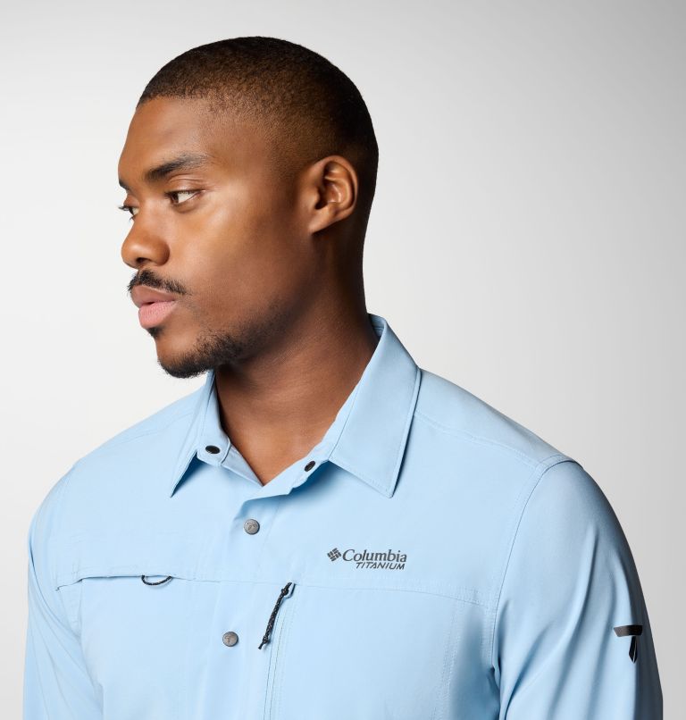 Men's Summit Valley Woven Long Sleeve Shirt, Color: Ripple Blue, image 5