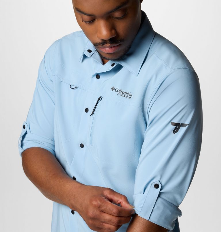 Men's Summit Valley Woven Long Sleeve Shirt, Color: Ripple Blue, image 7