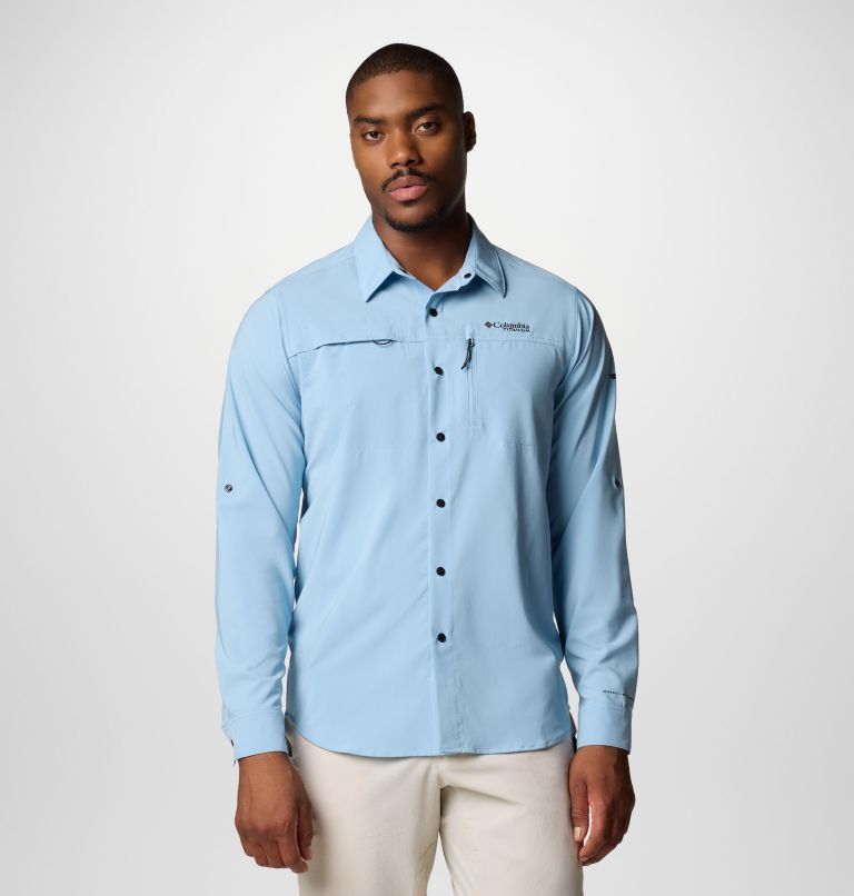 Men's Summit Valley Woven Long Sleeve Shirt, Color: Ripple Blue, image 1