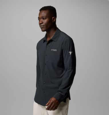 Men's Cirque River Vented Woven Long Sleeve Shirt, Color: Black, image 8