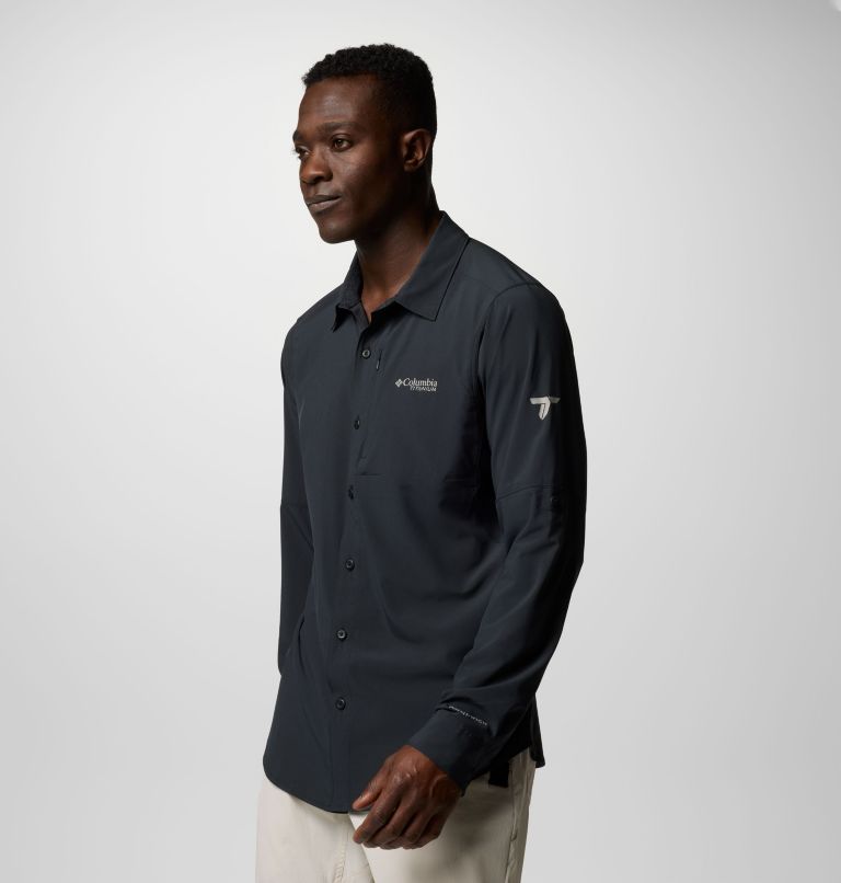 Men's Cirque River Vented Woven Long Sleeve Shirt, Color: Black, image 4
