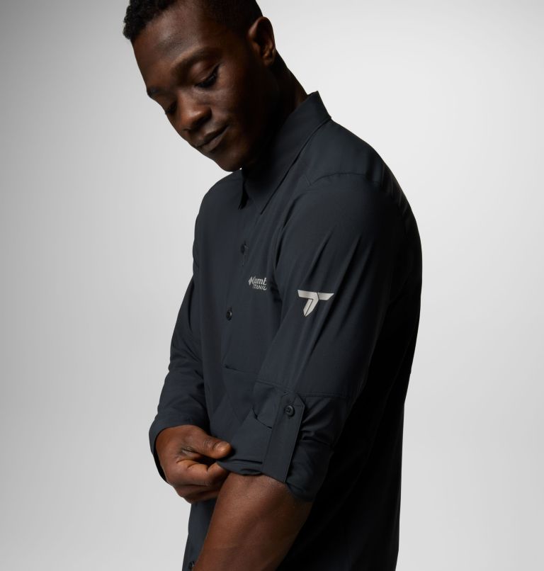 Men's Cirque River Vented Woven Long Sleeve Shirt, Color: Black, image 7