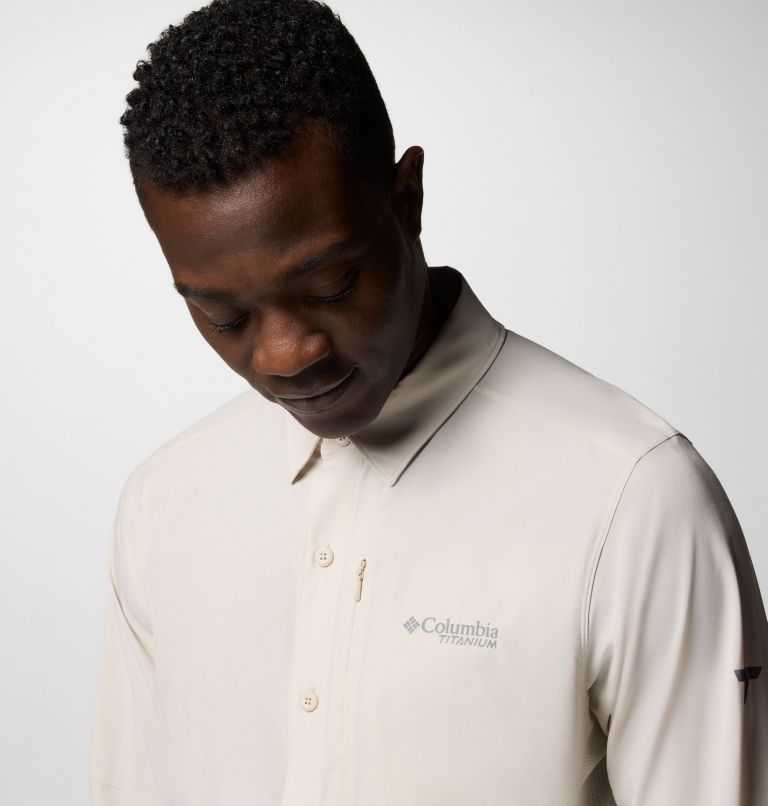 Men's Cirque River Vented Woven Long Sleeve Shirt, Color: Dark Stone, image 5