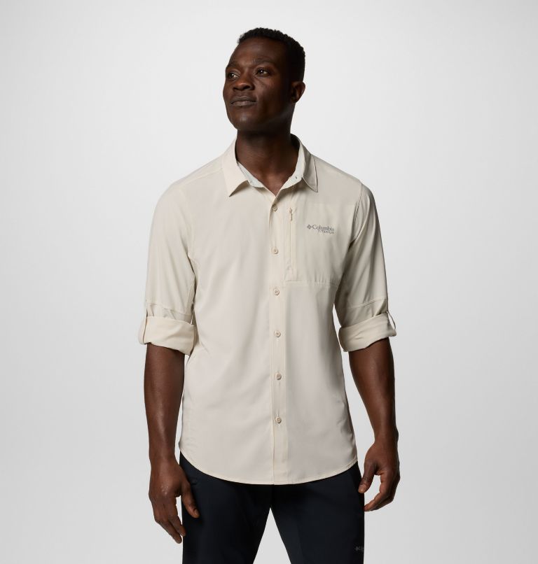 Men's Cirque River Vented Woven Long Sleeve Shirt, Color: Dark Stone, image 8