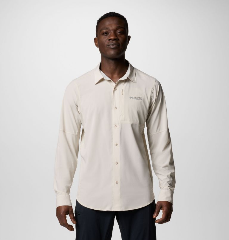 Men's Cirque River Vented Woven Long Sleeve Shirt, Color: Dark Stone, image 1