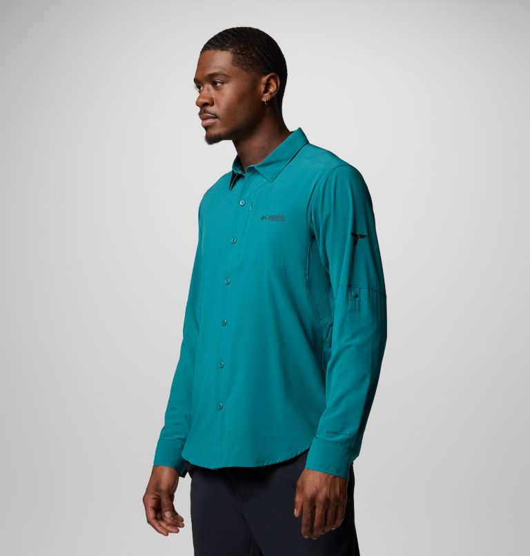Men's Cirque River Vented Woven Long Sleeve Shirt, Color: River Blue, image 4