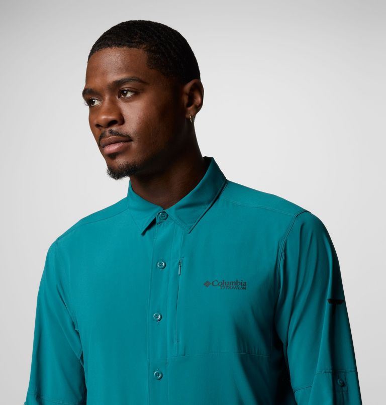 Men's Cirque River Vented Woven Long Sleeve Shirt, Color: River Blue, image 5
