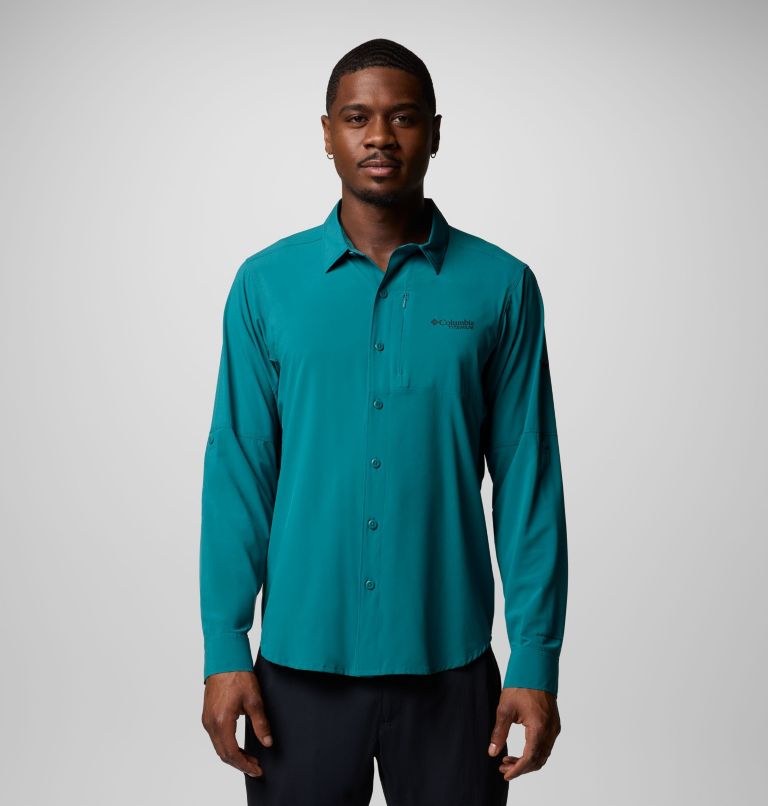 Men's Cirque River Vented Woven Long Sleeve Shirt, Color: River Blue, image 1