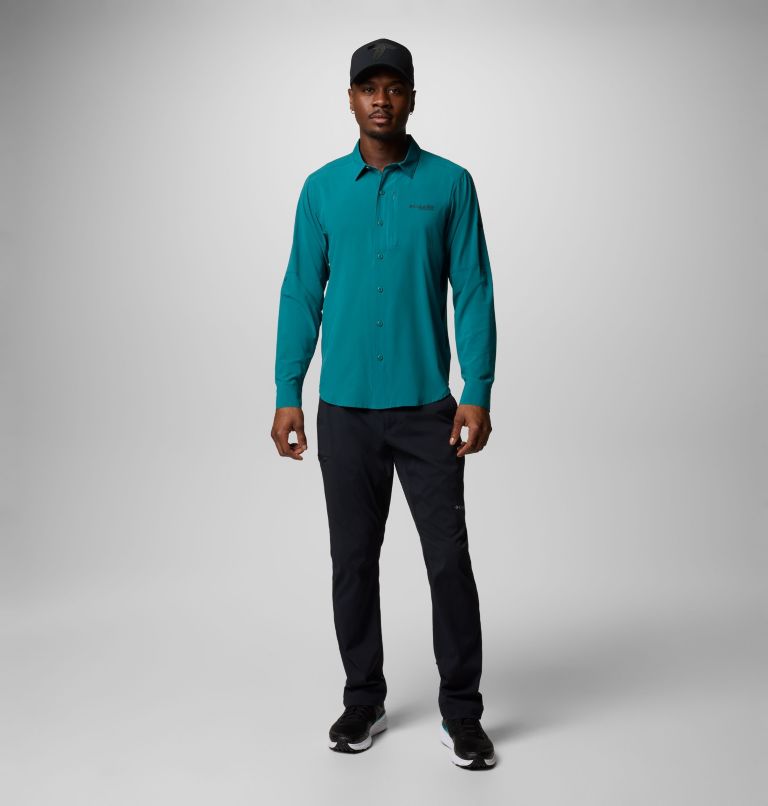 Men's Cirque River Vented Woven Long Sleeve Shirt, Color: River Blue, image 2