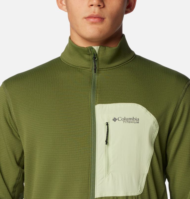 Thumbnail: Men's Triple Canyon Grid Fleece Full Zip Jacket, Color: Canteen, Sage Leaf, image 4