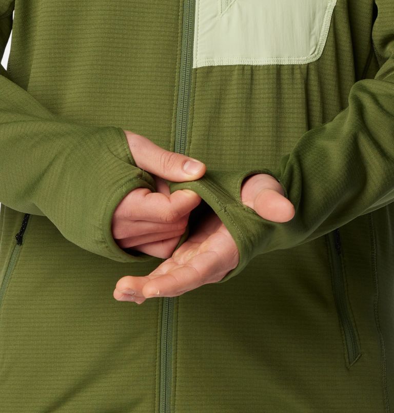 Thumbnail: Men's Triple Canyon Grid Fleece Full Zip Jacket, Color: Canteen, Sage Leaf, image 8