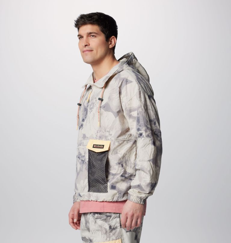 Men's Painted Peak Windbreaker, Color: Dark Stone Pearhip Print, Sunkissed, image 4