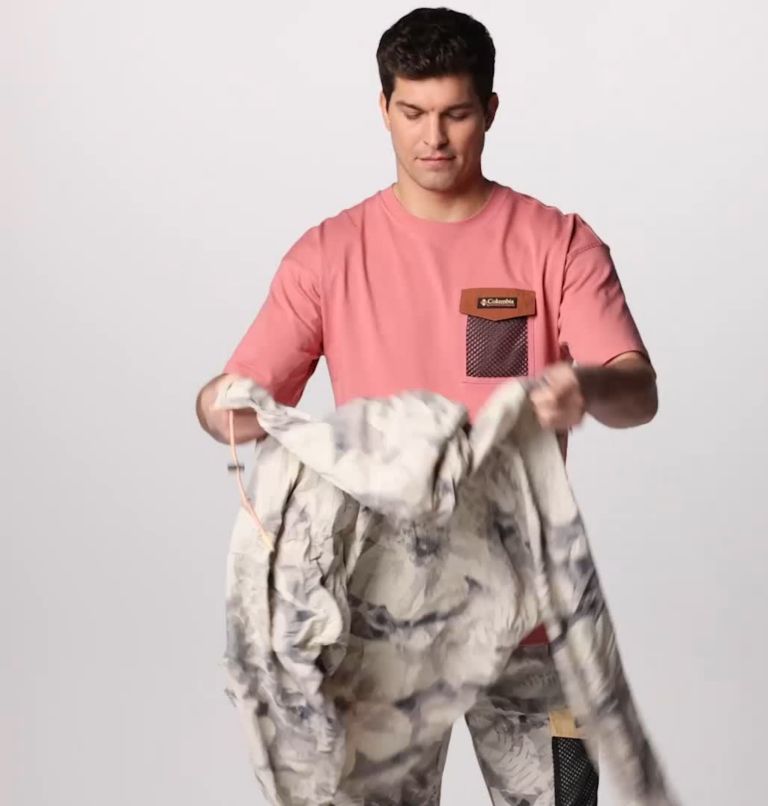 Men's Painted Peak Windbreaker, Color: Dark Stone Pearhip Print, Sunkissed