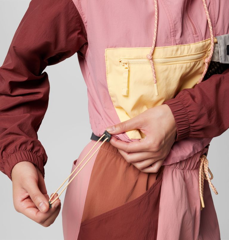Women's Painted Peak Cropped Windbreaker, Color: Pink Agave, Spice, Auburn, Sunkissed, image 6