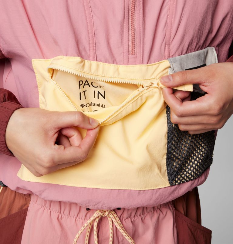 Women's Painted Peak Cropped Windbreaker, Color: Pink Agave, Spice, Auburn, Sunkissed, image 7