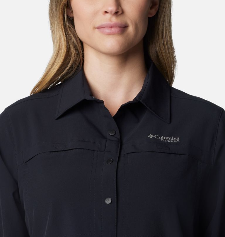 Women's Summit Valley Woven Long Sleeve Shirt, Color: Black, image 4