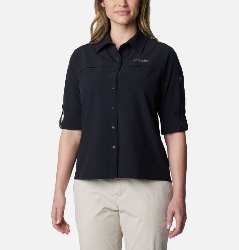 Women's Summit Valley Woven Long Sleeve Shirt, Color: Black, image 7