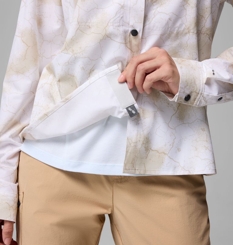 Women's Summit Valley Woven Shirt, Color: Sea Salt Cracked Earth, image 4