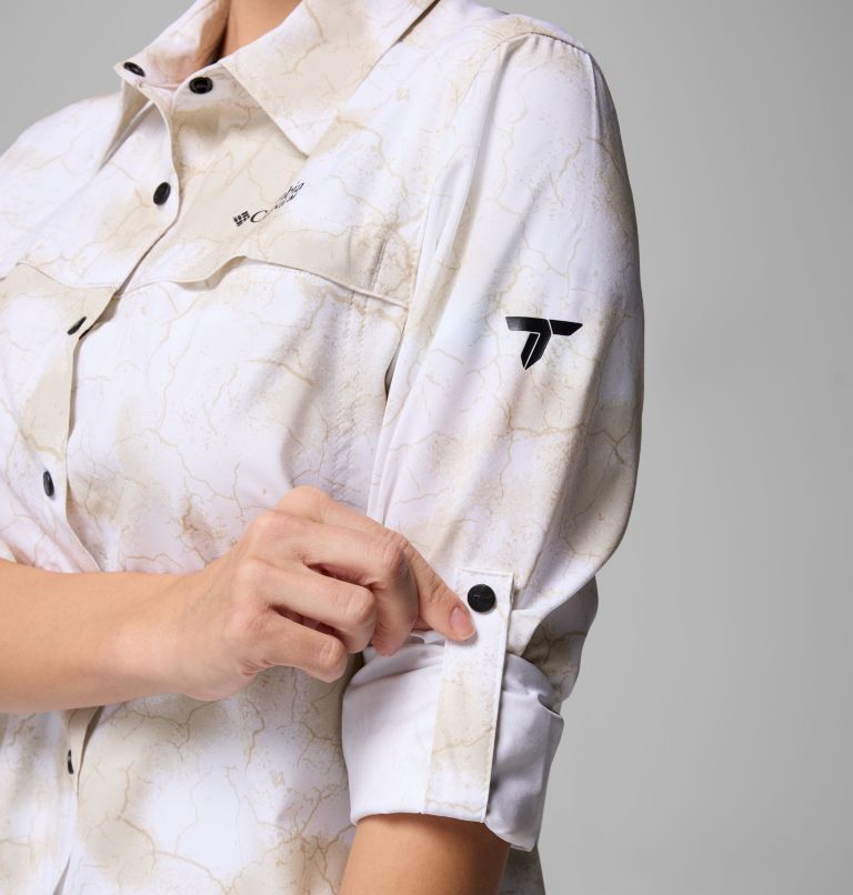 Women's Summit Valley Woven Shirt, Color: Sea Salt Cracked Earth, image 6