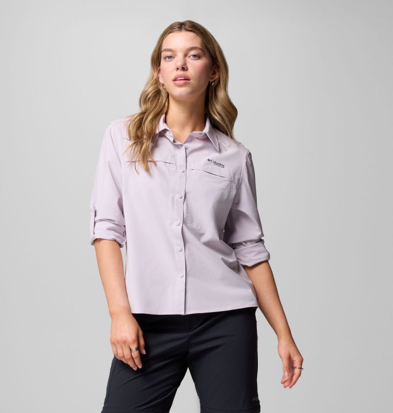 Women's Summit Valley Woven Long Sleeve Shirt, Color: Lavender Pearl, image 5
