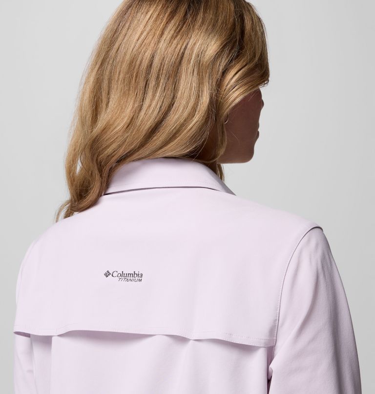Women's Summit Valley Woven Long Sleeve Shirt, Color: Lavender Pearl, image 8