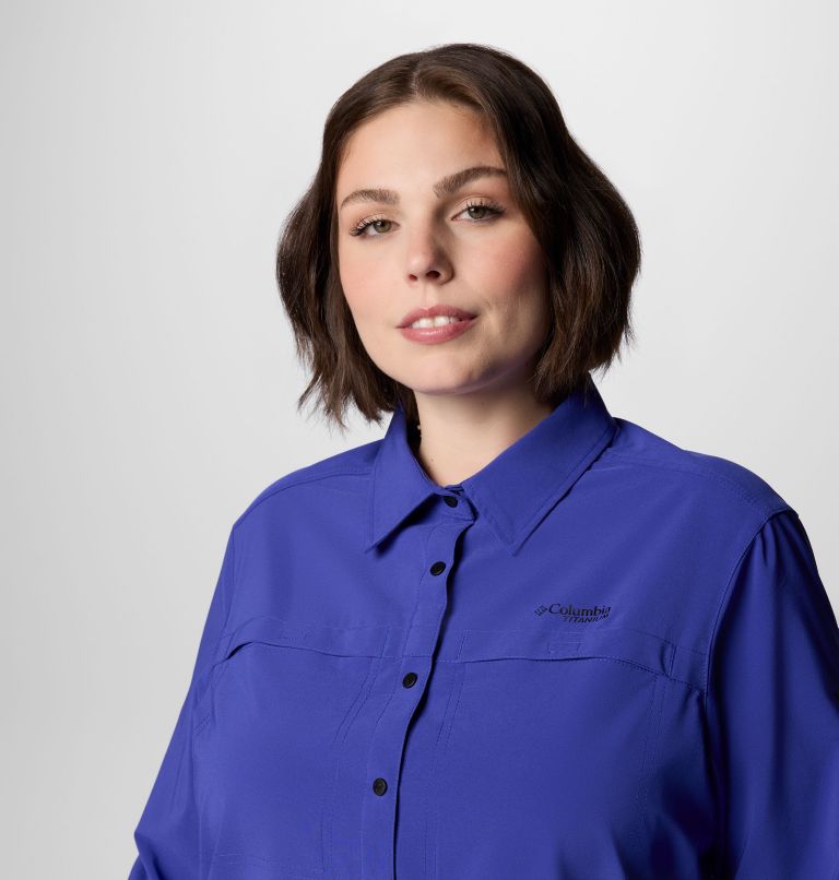 Women's Summit Valley Woven Long Sleeve Shirt - Plus Size, Color: Clematis Blue, image 5