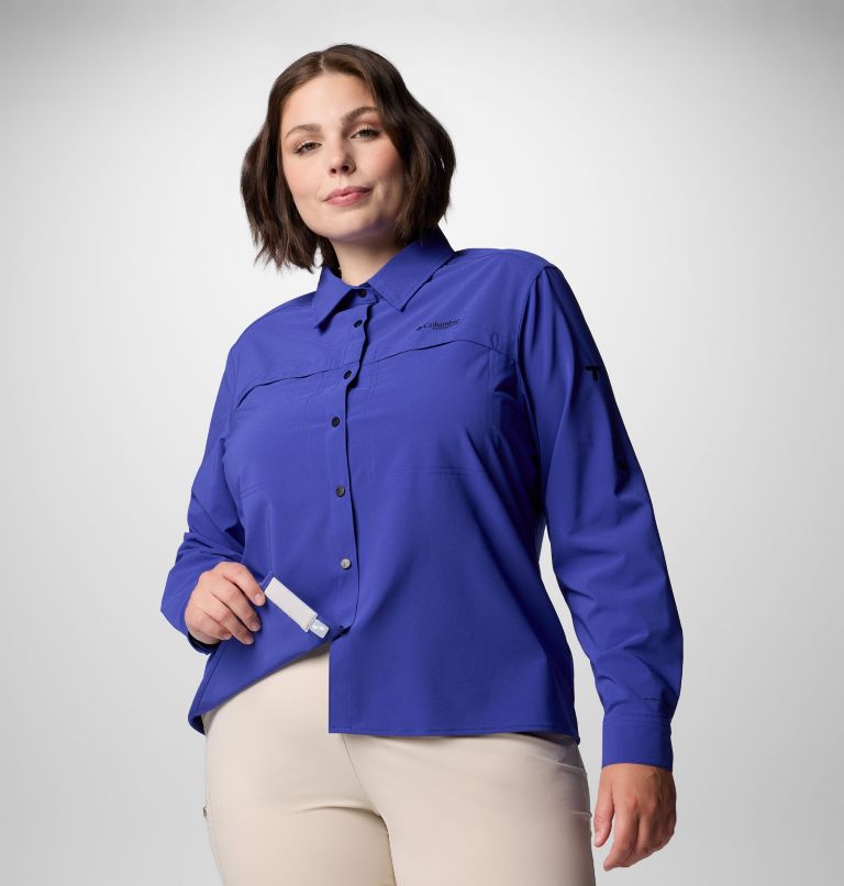 Women's Summit Valley Woven Long Sleeve Shirt - Plus Size, Color: Clematis Blue, image 6