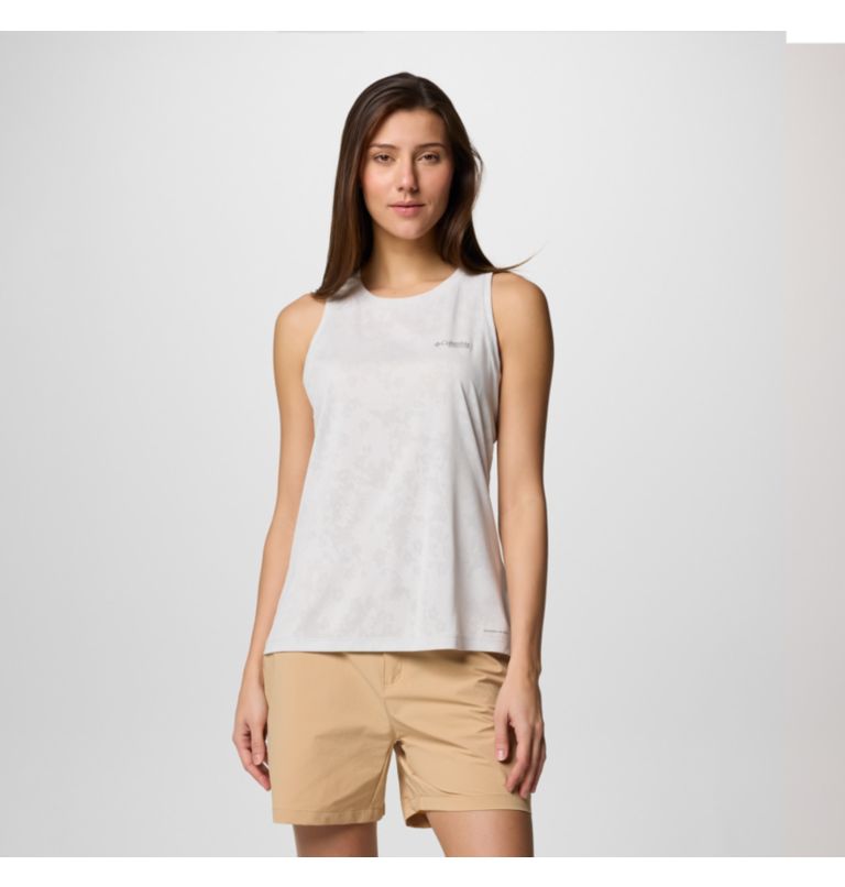 Camiseta técnica de tirantes Bluebird Canyon para mujer, Color: White Popflorid Jacquard, image 1