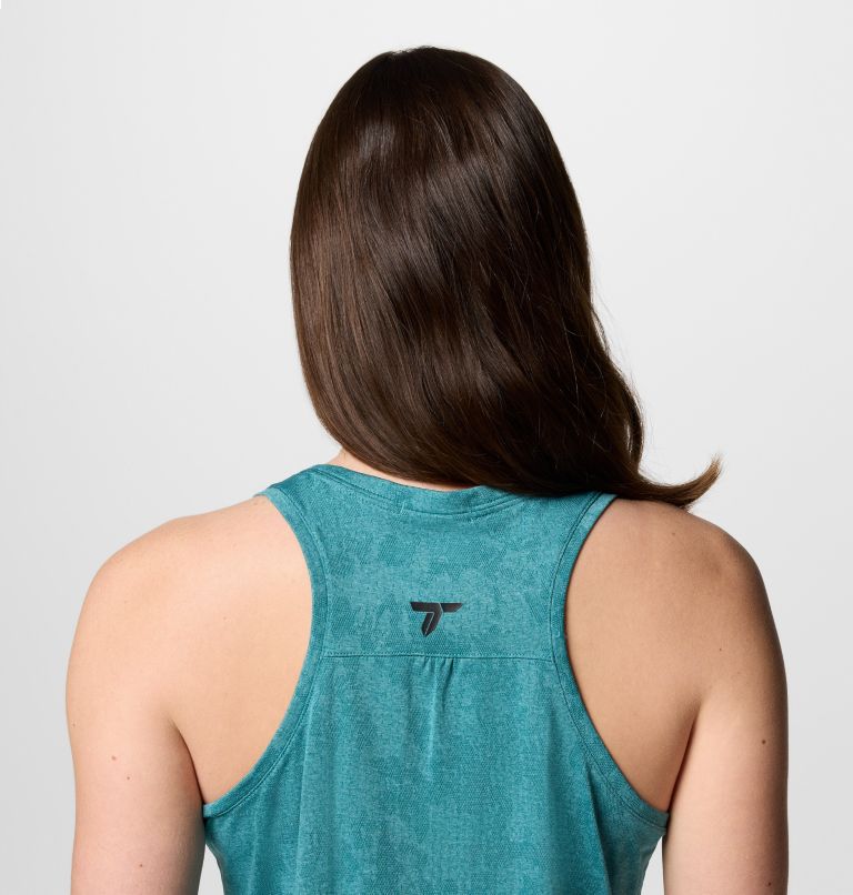 Women's Bluebird Canyon Technical Tank Top, Color: River Blue Popflorid Jacquard, image 5