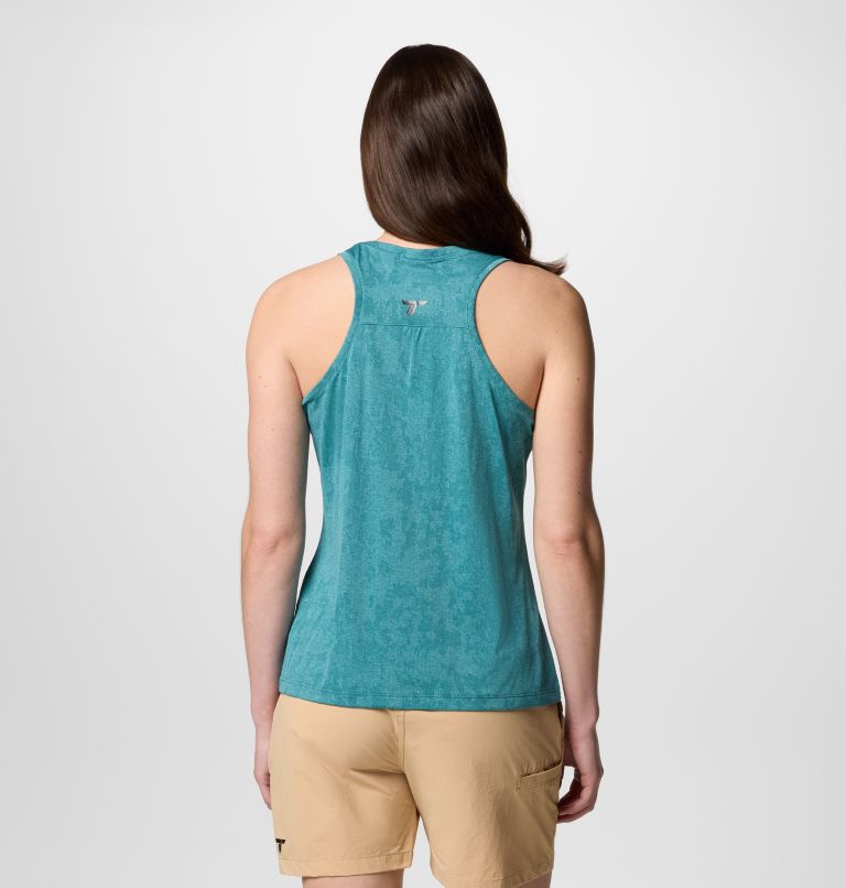 Women's Bluebird Canyon Technical Tank Top, Color: River Blue Popflorid Jacquard, image 2