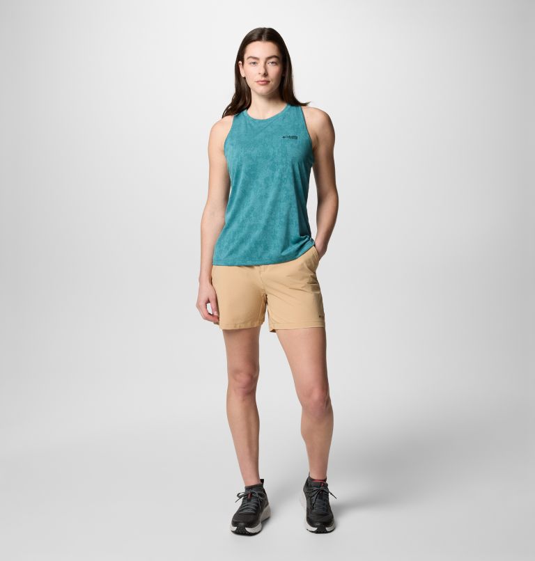 Women's Bluebird Canyon Technical Tank Top, Color: River Blue Popflorid Jacquard, image 6