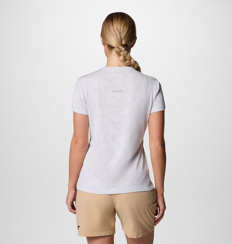 Women's Bluebird Canyon Technical T-Shirt, Color: White Popflorid Jacquard, image 3