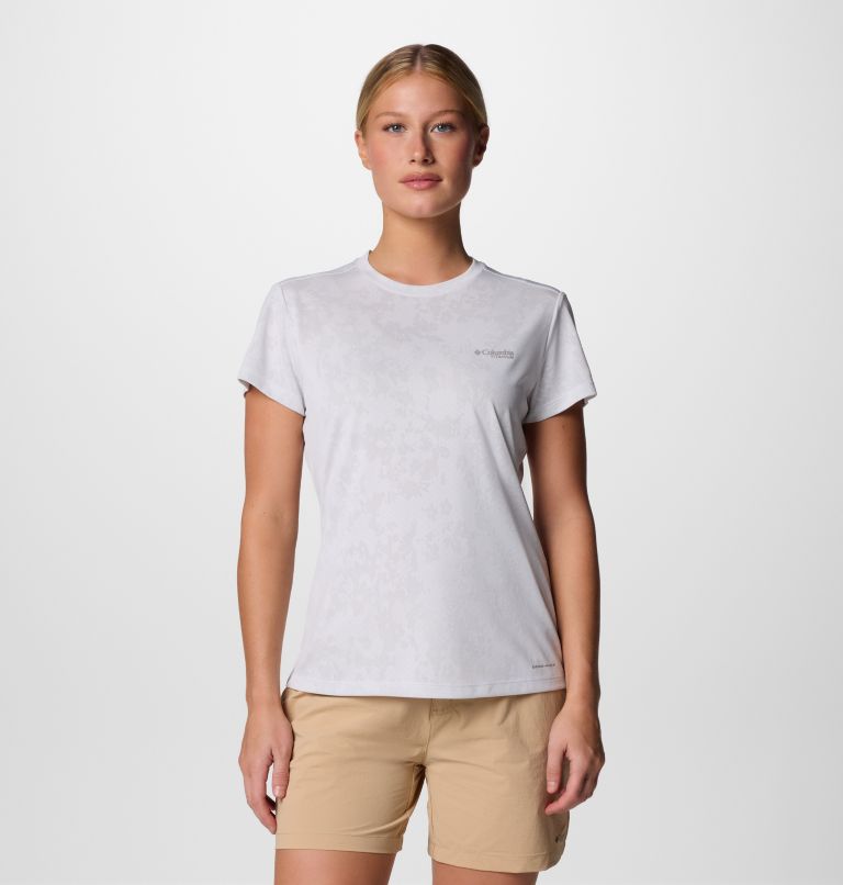 Women's Bluebird Canyon Technical T-Shirt, Color: White Popflorid Jacquard, image 1