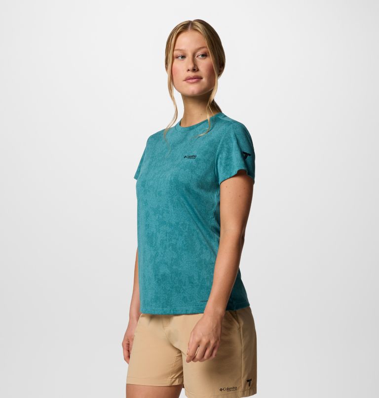 Women's Bluebird Canyon Technical T-Shirt, Color: River Blue Popflorid Jacquard, image 3