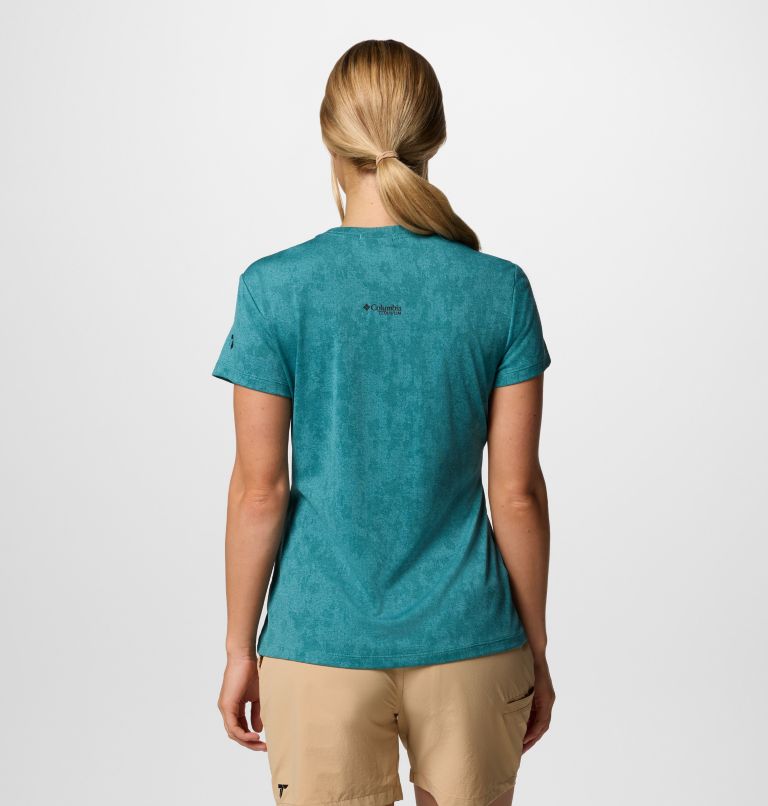Women's Bluebird Canyon Technical T-Shirt, Color: River Blue Popflorid Jacquard, image 2