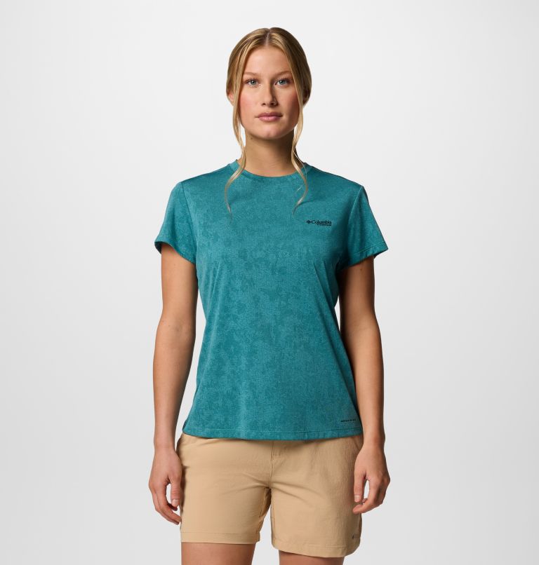 Women's Bluebird Canyon Technical T-Shirt, Color: River Blue Popflorid Jacquard, image 1