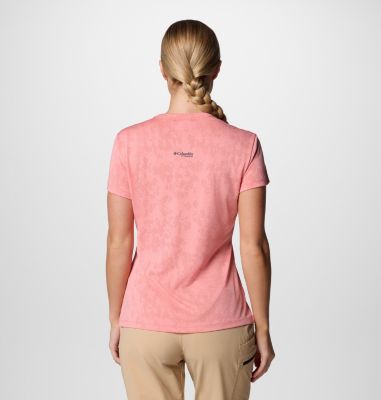 Women's Bluebird Canyon Technical T-Shirt, Color: Alpenglow Popflorid Jacquard, image 2