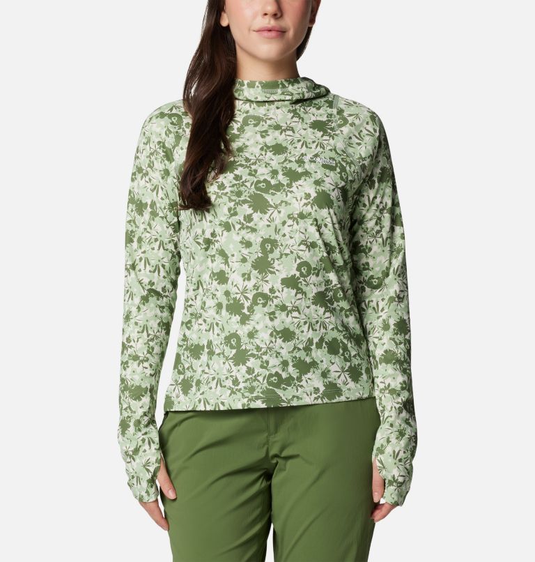 Women's Summit Valley Hoodie, Color: Sage Leaf Popflorid, image 1