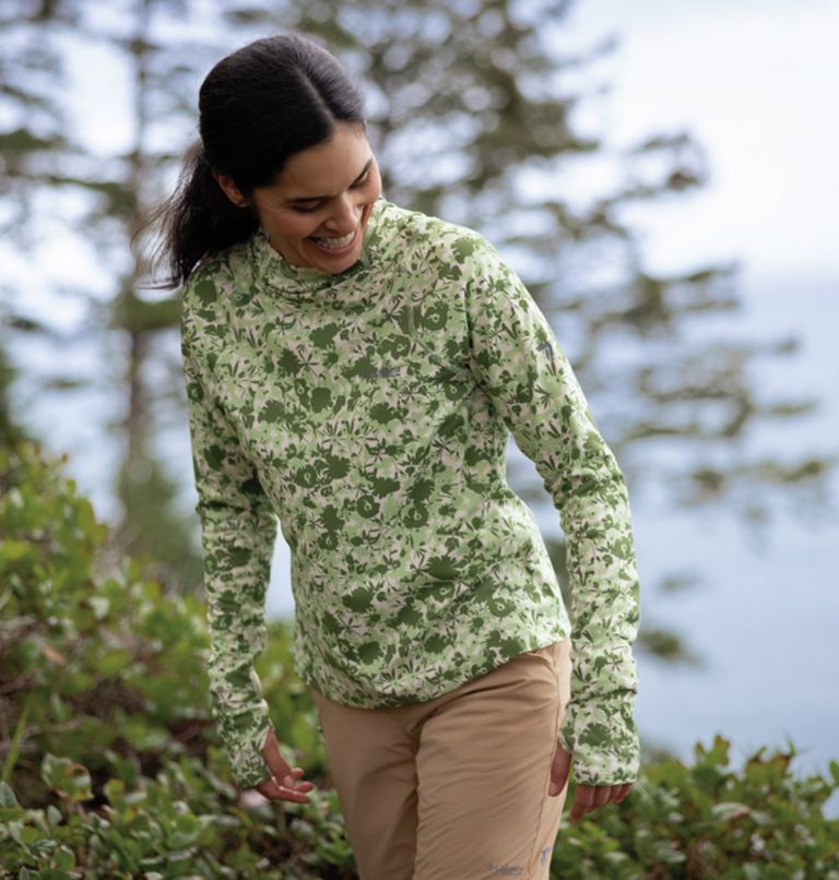 Women's Summit Valley Hoodie, Color: Sage Leaf Popflorid, image 7