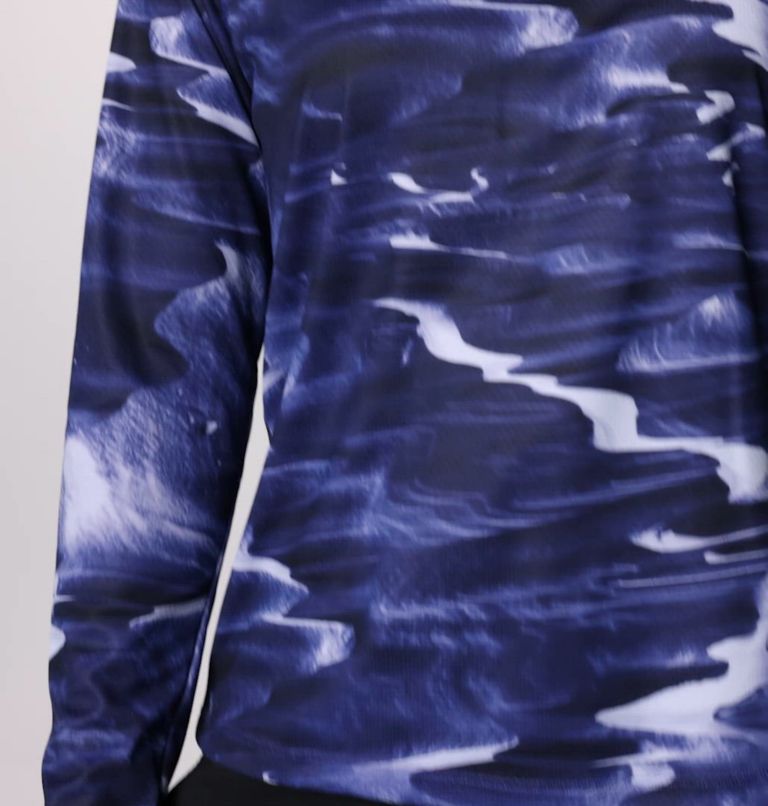 Women's Summit Valley Long Sleeve Crew, Color: Clematis Blue Windblown
