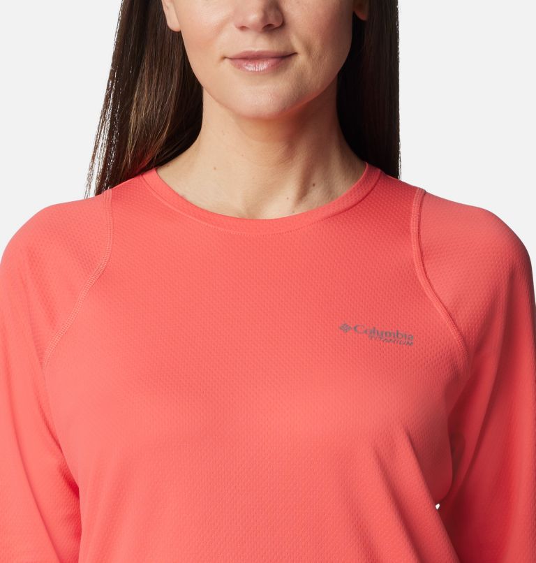 Women's Summit Valley Long Sleeve Crew, Color: Juicy, image 4