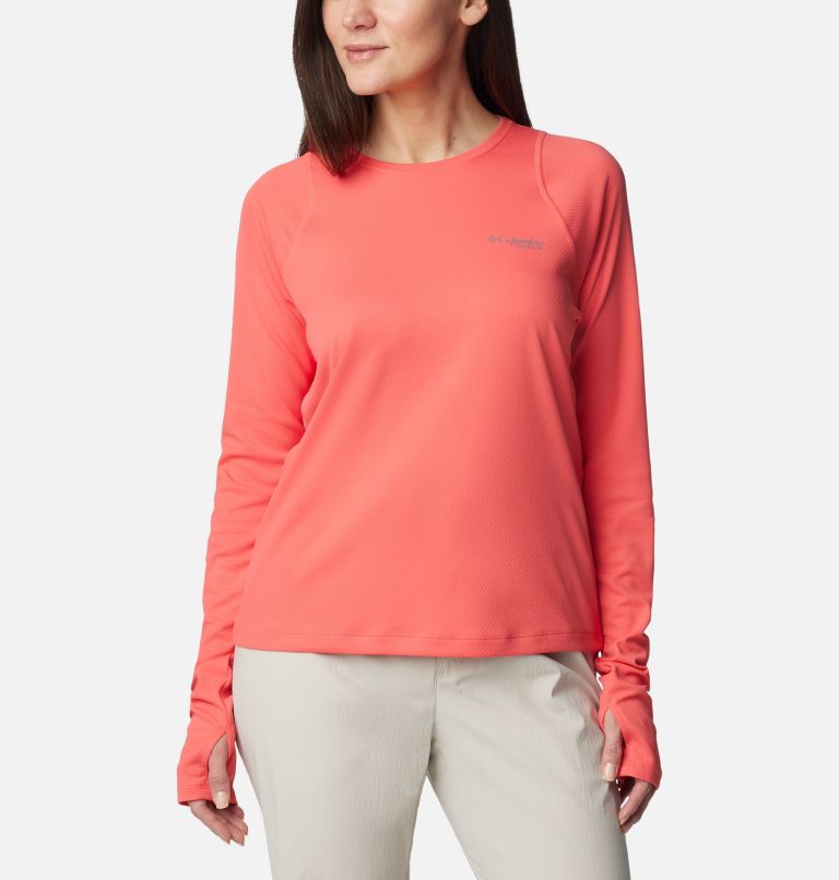 Women's Summit Valley Long Sleeve Crew, Color: Juicy, image 1