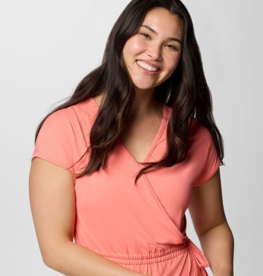 Women's Chill River Wrap Dress, Color: Alpenglow, image 4