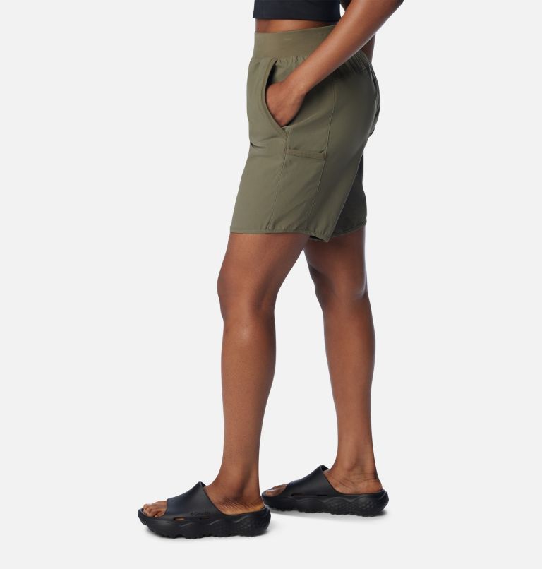 Women's Leslie Falls Long Shorts, Color: Stone Green, image 3