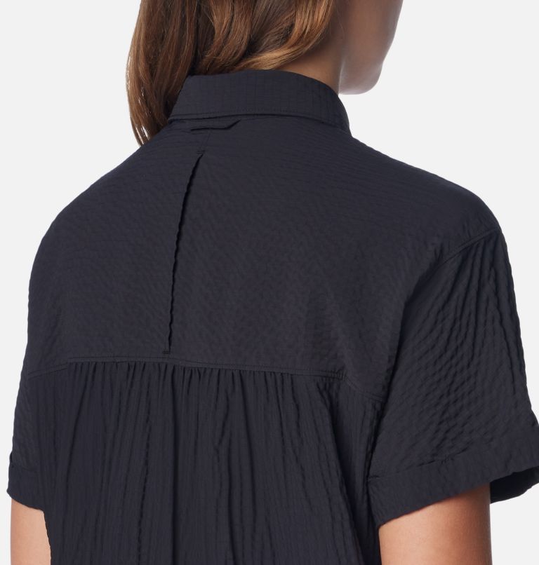 Women's Boundless Trek Short Sleeve Button Up, Color: Black, image 5