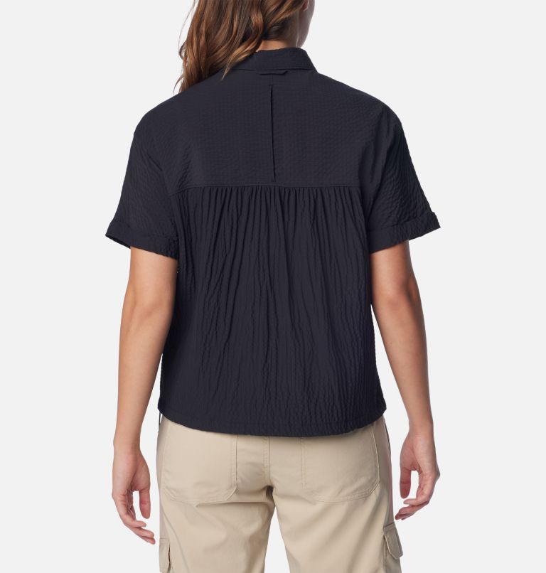 Women's Boundless Trek Short Sleeve Button Up, Color: Black, image 2