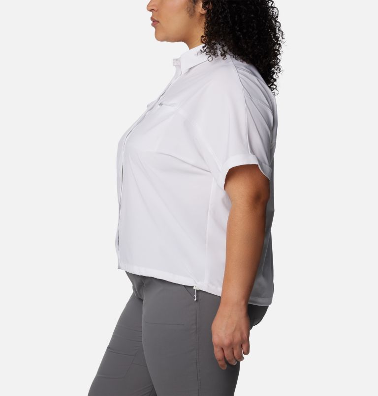 Women's Boundless Trek Short Sleeve Button Up - Plus Size, Color: White, image 3